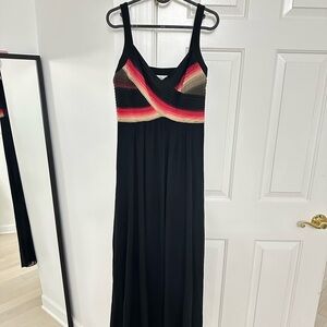 Elegant Black and Multicolor Maxi Dress
